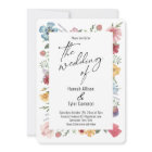 Elegant Typography Watercolor Wildflower Wedding
