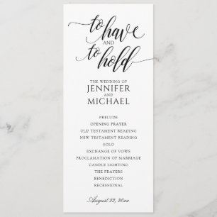 Elegant Typography Wedding Programs   Black Programme