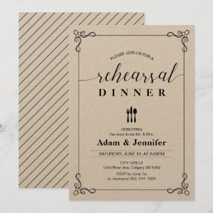 Elegant Typography Wedding Rehearsal Dinner Card