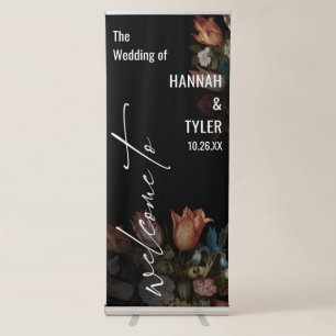 Elegant Typography Welcome to Dutch Painted Floral Retractable Banner