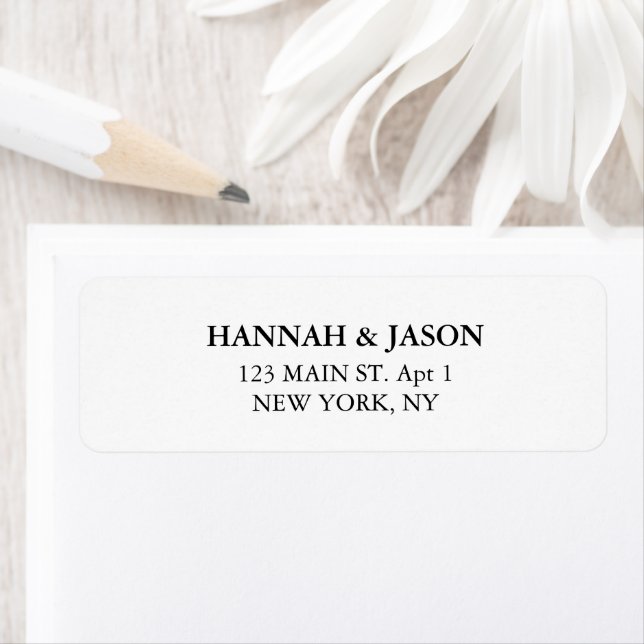 Elegant Typography White Wedding Return Address (Insitu)