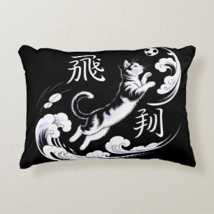 Elegant Ukiyo-e Cat Soccer For Japanese Home Decor Decorative Cushion