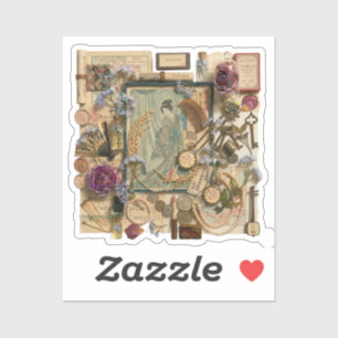 Elegant Ukiyoe Collage Art – Vintage JP Beauty