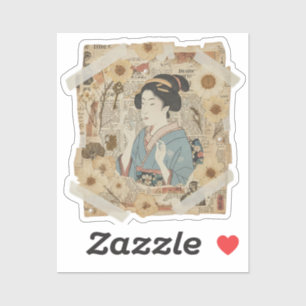 Elegant Ukiyoe Collage Art – Vintage JP Beauty