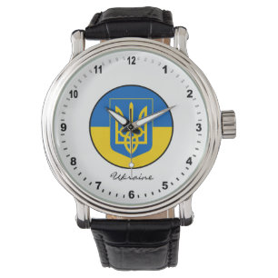Elegant Ukraine Watch & Ukrainian Flag / Kyiv