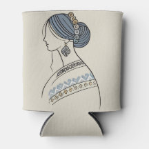 Elegant Ukrainian Folk Art Can Cooler