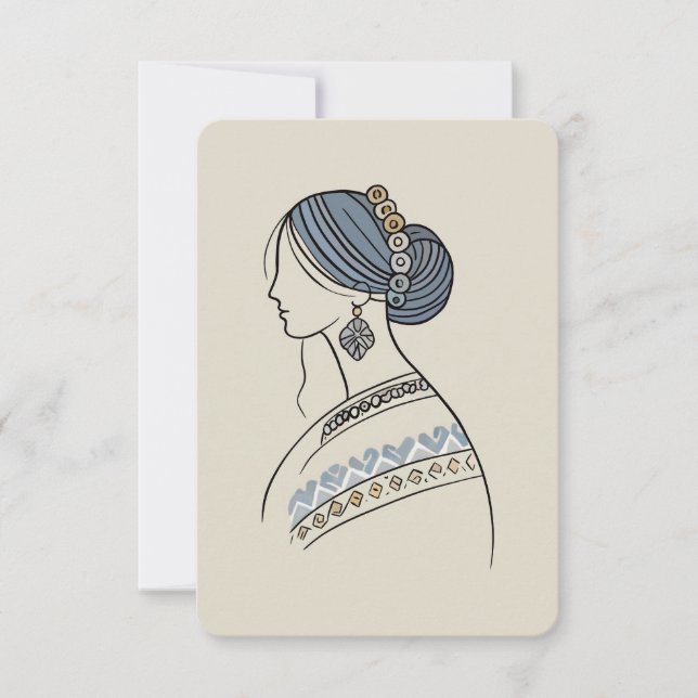 Elegant Ukrainian Folk Art Flat Card (Front)