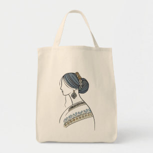 Elegant Ukrainian Folk Art Grocery Tote Bag