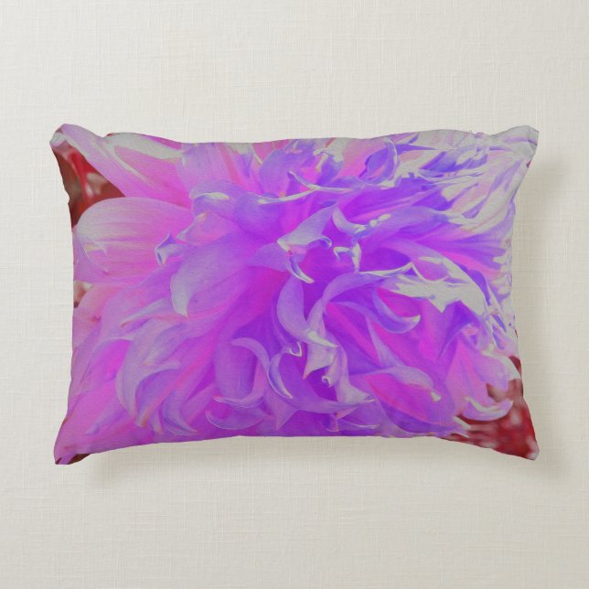 Elegant Ultra-Violet Decorative Dahlia Flower Decorative Cushion (Front)