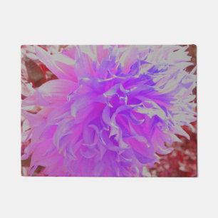 Elegant Ultra-Violet Decorative Dahlia Flower Doormat