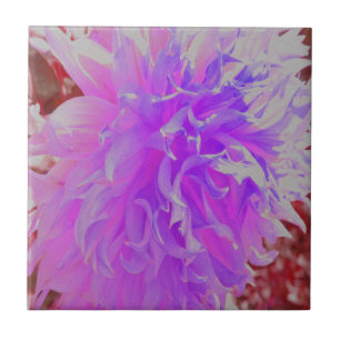 Elegant Ultra-Violet Decorative Dahlia Flower Tile