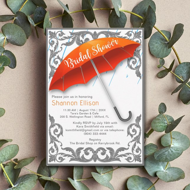Elegant Umbrella Bridal Shower Invitation (Creator Uploaded)