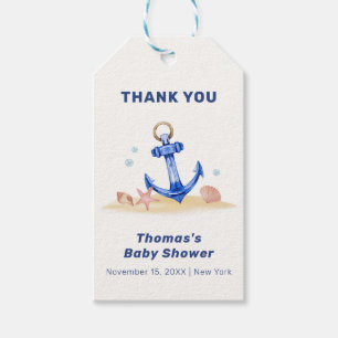 Elegant Under Sea Nautical Anchor Boy Baby Shower  Gift Tags