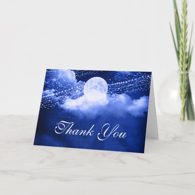Elegant Under the Moonlight Thank You Card (Front)