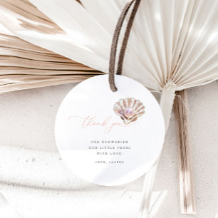 Elegant Under The Sea Little Pearl Baby Shower Favour Tags