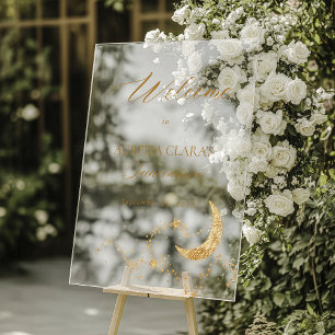 Elegant Under the Stars Quinceañera Welcome Acrylic Sign