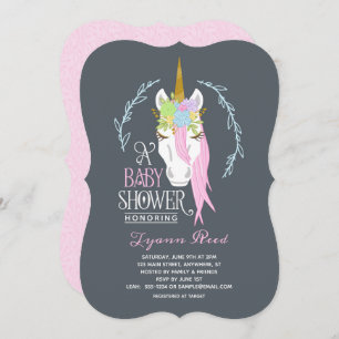 Elegant Unicorn Baby Shower Invitation