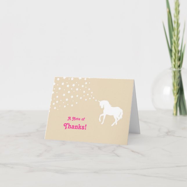 Elegant Unicorn Thank You Card (Front)