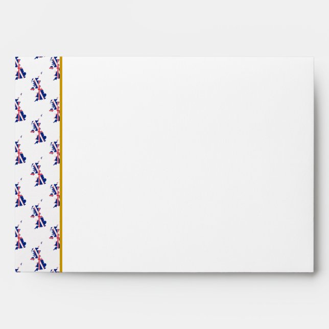 Elegant UNION JACK Gold Trim Celebration Wedding Envelope (Front)