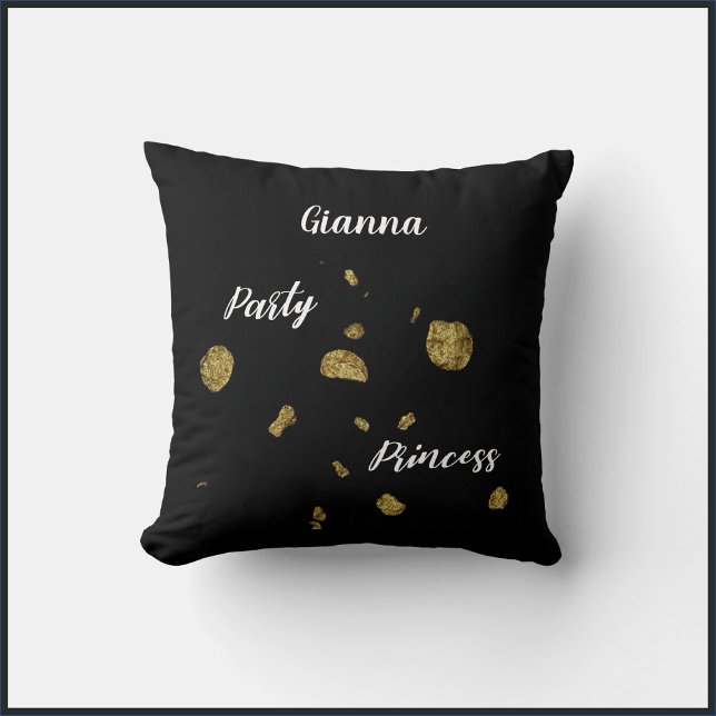 Elegant Unique Black and Gold Princess Cushion (Creator Uploaded)