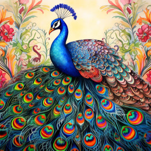 Elegant Unique Bold Peacock Necktie