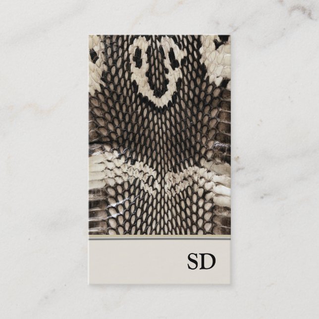 Elegant Unique Cobra Snake Skin Print Design Business Card (Front)