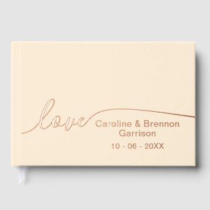 Elegant Unique Couple Names Love Text Gold Guest Book