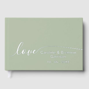 Elegant Unique Couple Names Love Text Gold Guest Book