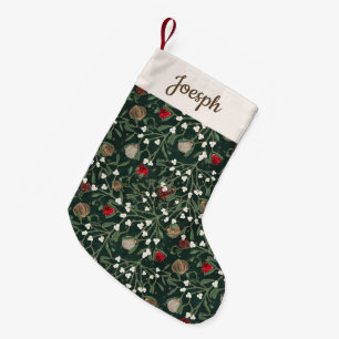 Elegant Unique Festive Green Mistletoe Botanical Small Christmas Stocking