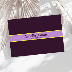 Elegant Unique Purple & Yellow Professional Business Card