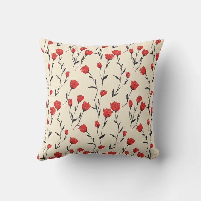 Elegant Unique Stylish Romantic Floral Chic Cushion (Back)