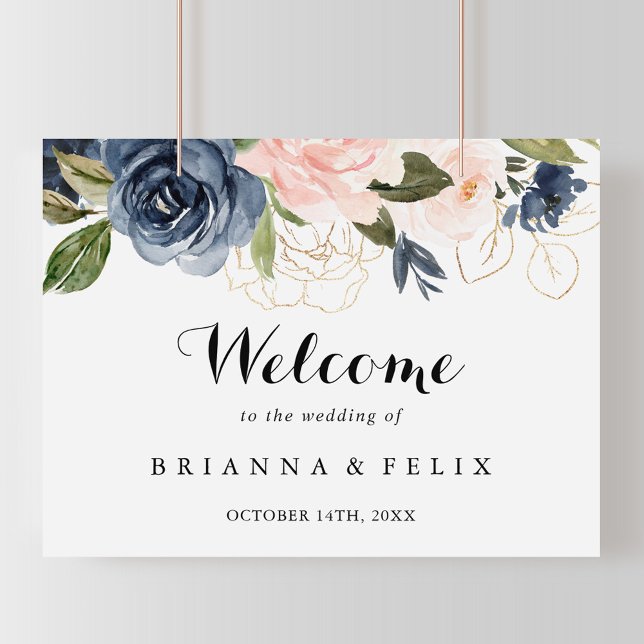 Elegant Unique Winter Floral Wedding Welcome Sign (Creator Uploaded)