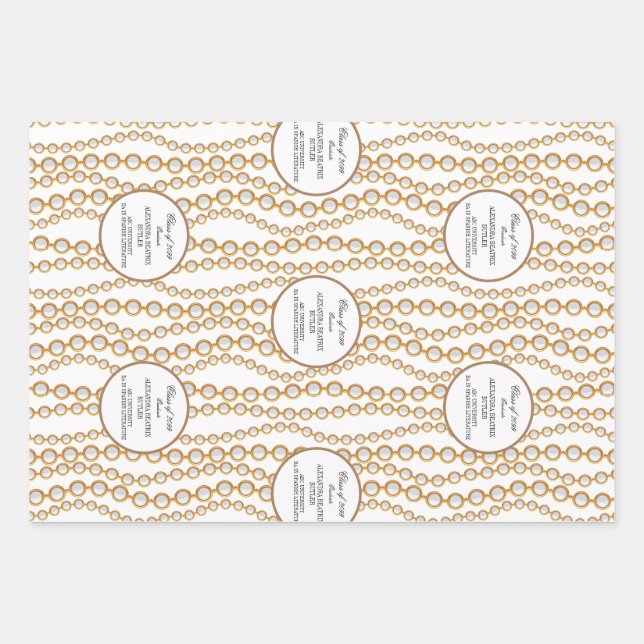 Elegant University Master's Grad Graduation Party Wrapping Paper Sheet (Front)