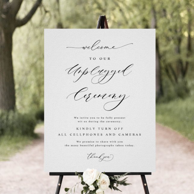 Elegant Unplugged Ceremony Vertical Wedding Sign (Creator Uploaded)