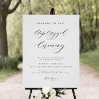 Elegant Unplugged Ceremony Wedding Vertical Sign
