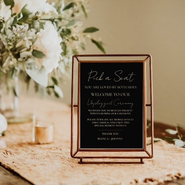 Elegant Unplugged Ceremony Wedding Welcome Sign (Creator Uploaded)