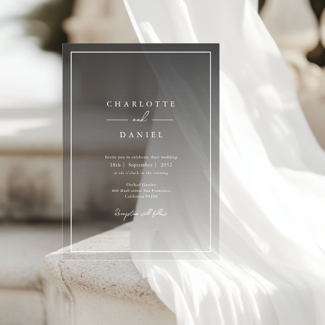 Elegant Urban Grey Gradient Acrylic Wedding  Acrylic Invitations (Elegant Urban Grey Gradient Acrylic Wedding  Acrylic Invitations)