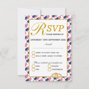 Elegant US AMERICA Wedding RSVP Response Card