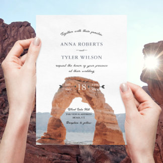 Elegant Utah Wedding W/RSVP QR Code Invitation