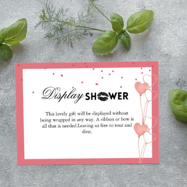 Elegant Valentine Bridal Shower Display  card (Creator Uploaded)