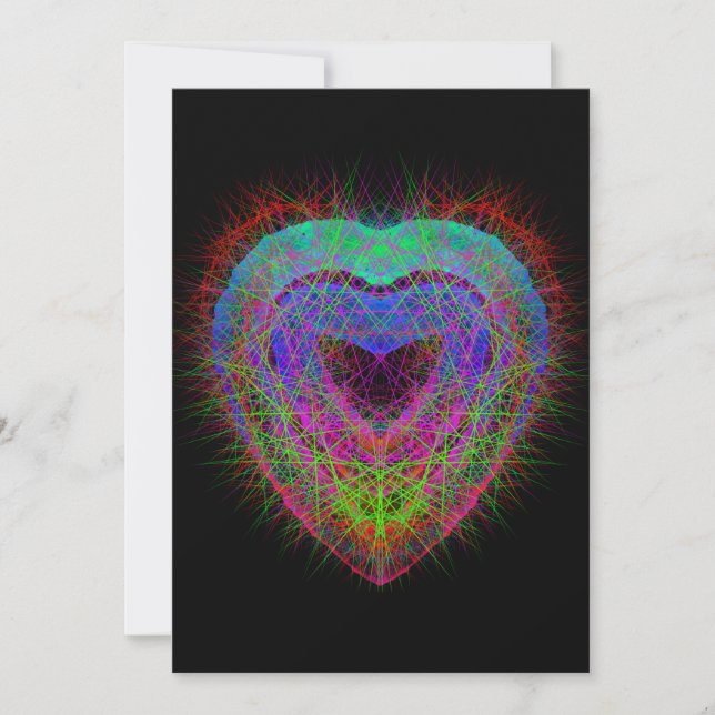 Elegant Valentine colourful glitter heart Holiday Card (Front)