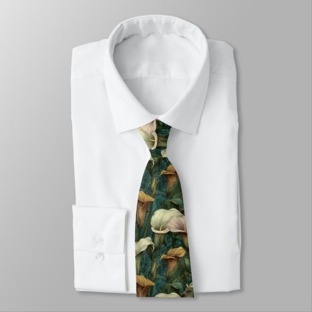 Elegant Valentine Gifts For Men Calla Lilies Flora Tie (Tied)