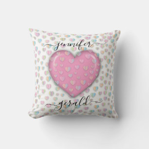 Elegant Valentine Heart Design Cushion