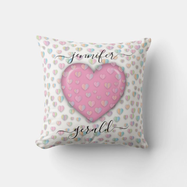 Elegant Valentine Heart Design Cushion (Front)