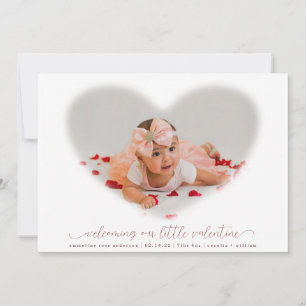Elegant Valentine Photo Overlay Birth Announcement