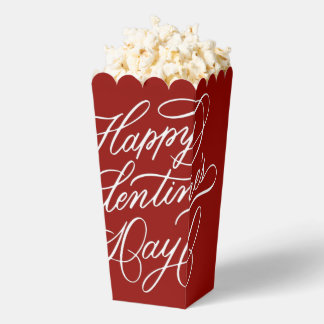 Elegant Valentines Day Calligraphy Deep Red Favour Box