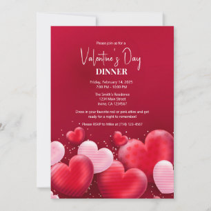 Elegant Valentine's Day Dinner Party Invitation