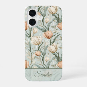 Elegant Valentine'S Day Gift Tulip Floral Custom iPhone 16 Case