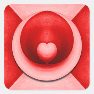 Elegant Valentine's Day Love Heart Square Sticker