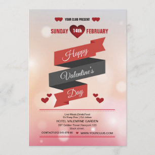 elegant valentines day party flyer invitation